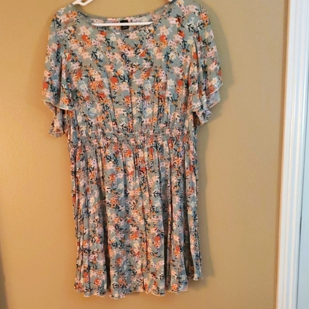 SHEIN Curve Floral Dress in Soft Pastels